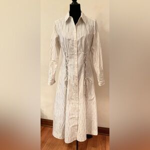 Trina Turk Omari Striped Lace-Up Shirtdress